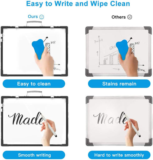 Whiteboard Dry Erase Boards, Portable Double Sided Magnetic Board, Foldable for Kids Students
