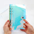 Standard 6-Ring Rainbow Clear Soft PVC Notebook Cover Protector, Round Ring Binder for Loose Leaf Pages (A6)