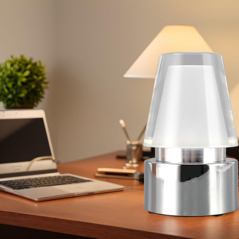LHaefydore 7 RGB Table Lamp, Color Changing Desk Light with Colors and USB Rechargeable Battery, Acrylic Ambient