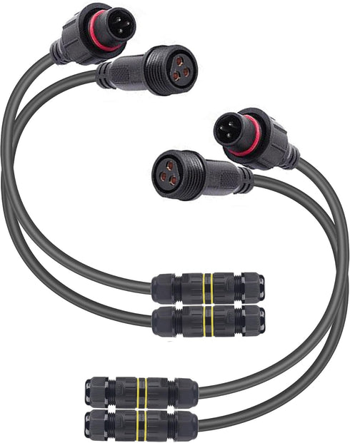 Waterproof Connectors 3 Wire, 16AWG Male Female Plug LED Connector with M16 Electrical Cable for Indoor/Outdoor Use