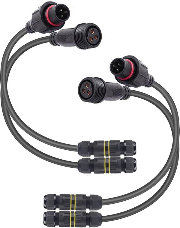 Waterproof Connectors 3 Wire, 16AWG Male Female Plug LED Connector with M16 Electrical Cable for Indoor/Outdoor Use