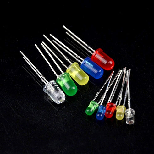 500Pcs 10 Values 3mm and 5mm Light Emitting Diodes Assorted Kit for Lighting Bulbs and Lamps