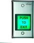 Visionis Push to Exit Button VIS-7000, Indoor Green Square Request to Exit, Stainless Steel for Door Access Control