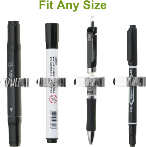 Outus 12 Pcs Metal Pen Holders for Clipboard, Adjustable Spring Loops Organizer, Manganese Steel Clip for Notebook,