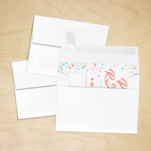 LUXPaper A2 Invitation Envelopes | 50 Qty | Peel & Press | 4 3/8" x 5 3/4" | White Linen | 80lb. Text
