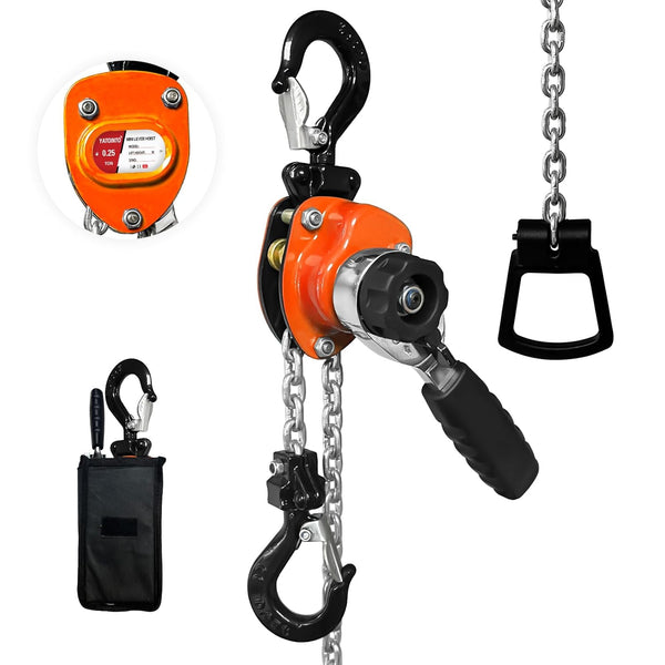 Manual Mini Lever Chain Hoist - 1/4 Ton 550LBS 10FT Alloy Steel G80 Chain Puller