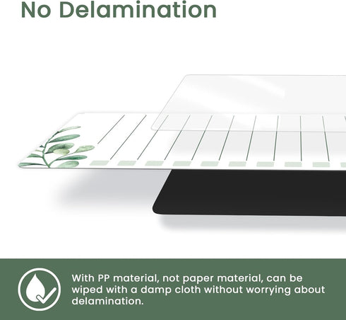 Magnetic Dry Erase List Board for Fridge - Refrigerator To Do List White Board Set, 4 Pcs Greenery