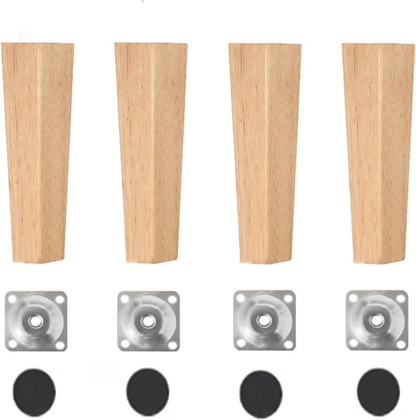 GJHYNT 5IN 7IN 10IN Square Solid Wood Sofa Feet, Replacement Legs for TV