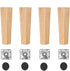GJHYNT 5IN 7IN 10IN Square Solid Wood Sofa Feet, Replacement Legs for TV