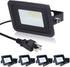 MIWAT 5Pack 10W Daylight LED Flood Light Outdoor, LED Work Light, Plug