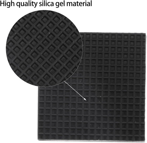 HOOWIFFY 32pcs Set Black Silicone Furniture Pads Chair Feet Protectors Non-Slip Self-Adhesive Anti-Abrasion Floor Mats