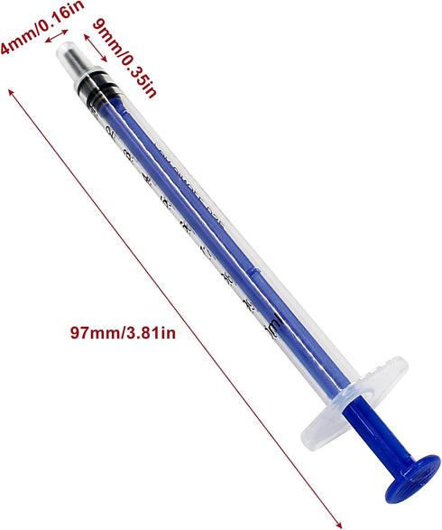 20Pcs 1ml/cc Plastic Syringe, No Needle Individually Packge, Catheter Sealed with Measurement for Scientific Labs, Feeding Pets, Oil or Glue Applicator