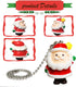 12 inch Ceiling Fan Pull Chain with Father Christmas Charm Pendant, Fan Danglers Chain Extender for Light Decoration