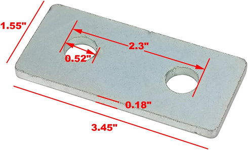 2 Hole Tie Flat Plate Connector Brace Bracket, Fit for 1/2" Bolt in 1-5/8" Strut Channel, 12 Pack