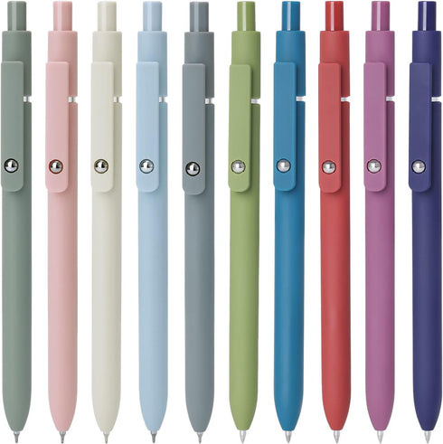 FIOVER Gel Pens, 10pcs 0.5mm Quick Dry Black Ink Pens, Fine Point Smooth Writing for School Office Home Supplies
