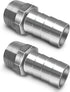 NPT 1" Male Thread to 1 Inch O.D. Barb Stainless Steel Pipe Fitting, Pack of 2 pcs for Connecting Air Hose Tubing