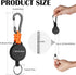Heavy Duty Retractable Keychain, Carabiner Badge Holder, Steel Retractable Cord and Paracord, 4 Pack