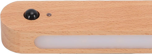 Fockety Motion Sensor Light, Wooden Under Cabinet Light Rechargeable LED Wall Night Motion Activated Night for Bedroom