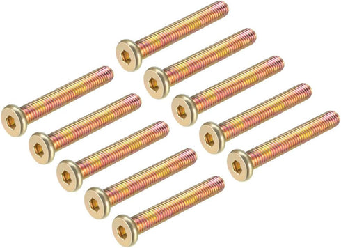 uxcell M8x55mm Hex Socket Machine Screws, Zinc Plated Fasteners, Full Thread Carbon Steel, 10 Pcs