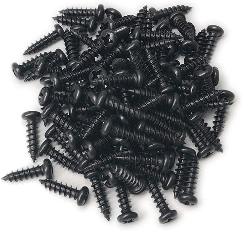 Alamic #8 X 1/2" Wood Screw Pan Head Phillips - Black Oxide Coated Wood Screws, 100 Pack