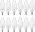 12-Pack 60 Watt Chandelier Light Bulbs, Incandescent Candle Light Bulb - Warm