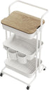 DTK 3 Tier Rolling Utility Cart, Movable Kitchen Storage Trolley with Lockable Wheels for Home Office Organization
