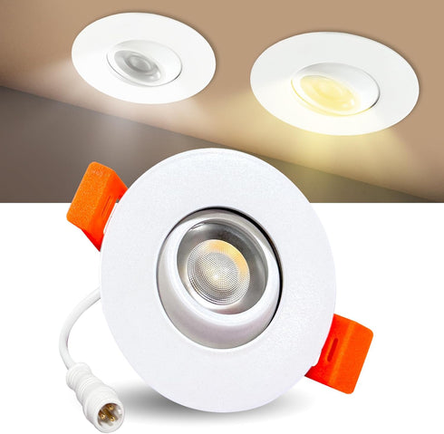 Sublimation 2 inch 5CCT Gimbal Led Recessed Lights, 360 Rotatable Adjustable Eyeball