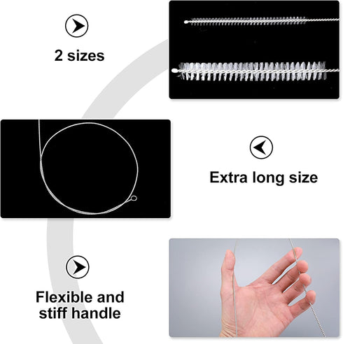 4 Pcs Extra Long Cleaning Brush, 1m/39in for Straw Tube, Pipe, Hose, Bottle, Refrigerator Drain