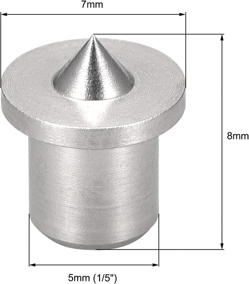 uxcell 5mm Stainless Steel Drill Center for Dowel and Tenon, Woodworking Doweling Centering Tool, 8Pcs