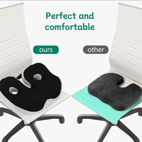 Generic Memory Foam Orthopedic Cushion, Ergonomic Coccyx, Adjustable Seat Width, for The Office,car(Dark Gray)