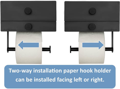 Modernbarn.life Modern Toilet Paper Holder with Storage Drawers - Toilet Paper and Wipes Holder for Bathroom - Aluminum