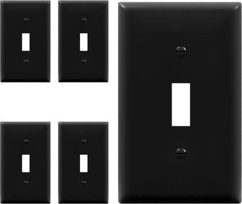 ENERLITES Toggle Light Switch Wall Plate, Gloss Finish, 1-Gang 4.50" x 2.76", Unbreakable Polycarbonate, 5 Pack (Glossy