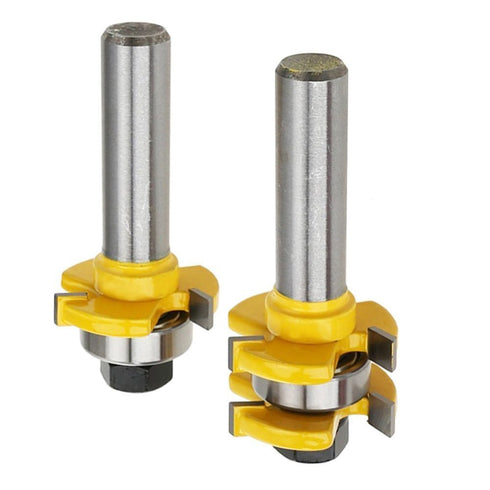 Tongue and Groove Router Bit Set, 2 Grooving Router Bits for Woodworking Tools, 1/2 Inch Shank