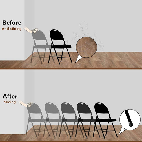 7/8 Inch Protectors(36 Pcs,Black,7/8in) Jetec Folding Chair Leg Caps Heavy-Duty Plastic Chair End Caps Non-marring