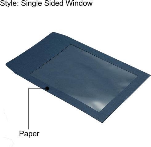 PATIKIL Full Face Window Envelopes, 10 Pack A5 Clear Single Sided for Mailing Statement, Blue