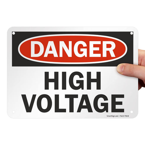 SmartSign “Danger - High Voltage” Aluminum Sign | 7" x 10"