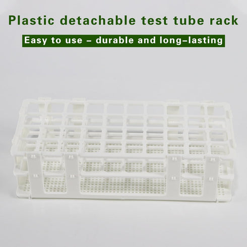 Plastic Test Tube Rack for 20mm, 40 Wells, Detachable (White, 40 Hole)