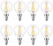 E12 LED Light Bulbs 25-Watt Equivalent, Dimmable, Warm White 2700K, 2W Vintage Clear G15/G50 - 8 Pack