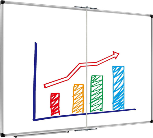 XBoard Large Magnetic Dry Erase Whiteboard 48 x 36 Inch, Foldable Presentation Board with Marker Tray