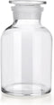 Lab Borosilicate Glass Reagent Bottle, Wide Mouth Storage Bottle with Ground Stopper (Clear, 1000ML)