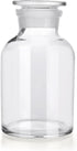 Lab Borosilicate Glass Reagent Bottle, Wide Mouth Storage Bottle with Ground Stopper (Clear, 1000ML)
