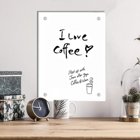 TORASO Glass Whiteboard, 12" x 16" Dry Erase Board - Small Frameless White Board for Home Kitchen, Office Brilliance