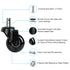 Hirate Office Chair Caster Replacement - 2" Heavy Duty Casters for Hardwood, Tile & Carpet, Set of 5