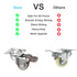 1" Caster Wheels, Set of 4 Heavy Duty Casters with Brake, Silent Locking Rubber Wheels for Furniture