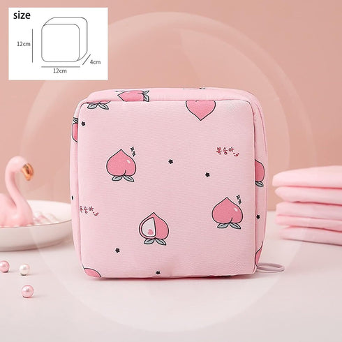Gouccpu 2 Pack Sanitary Napkin Storage Bag, Cute Period Bag for Women Girls,Portable Menstrual Cup Pouch, Feminine Care