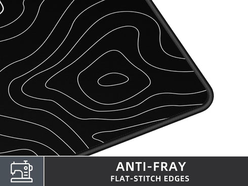 Rinaze Extra Large Gaming Mouse Pad with Black Topographic, XXL Mousepad, Big Mouse Mat Desk Pad, Non Slip Keyboard Pad