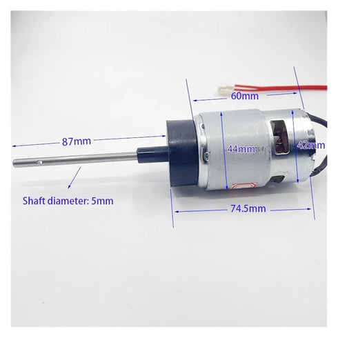 Generic 12V 12.5V 7000RPM 87mm RS-755 DC High Torque Long Shaft Motor for Toy Boat Model Engine
