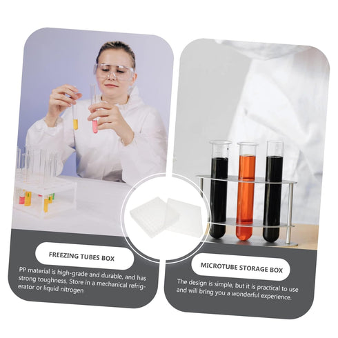 Translucent Microtube Storage Box, Cryovial Rack, Tube Freezer Box for Cryogenic Tubes