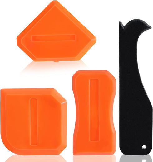 Caulk Tool Set, 4 Pcs Sealant Silicone Finishing Kits, Multifunction Hand Tools for Kitchen Bathroom Floor Sealing