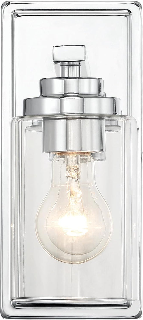 1 10 Craftmade - Clark Light in. Chrome Finish Wall Sconce with Clear Glass